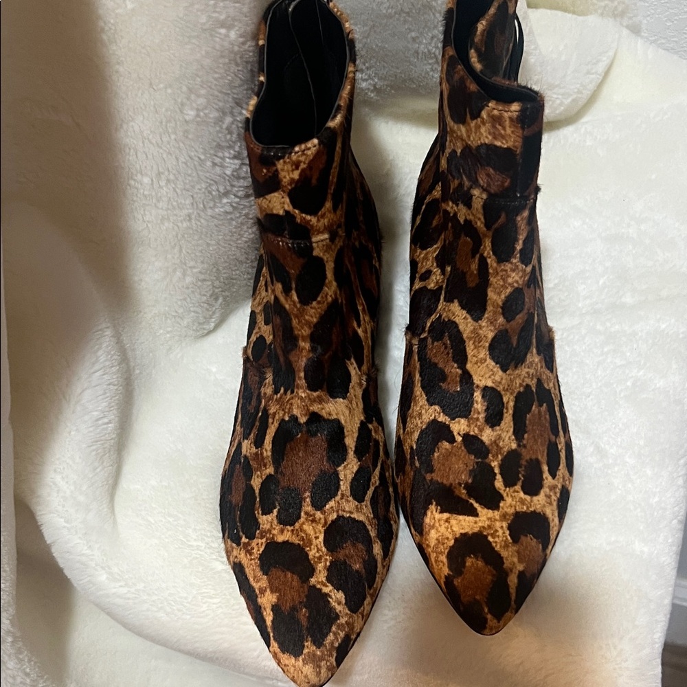 Karl Lagerfeld Brown Leopard Ankle Boots